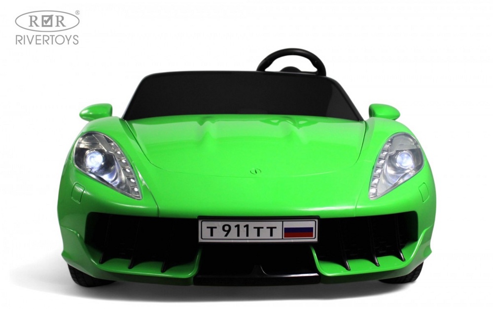 Детский электромобиль RiverToys Porsche Cayman T911TT (зеленый) двухместный Нагрузка до 100 кг - фото2