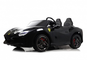 Детский электромобиль RiverToys F111FF (черный глянец) Ferrari Двухместный - фото