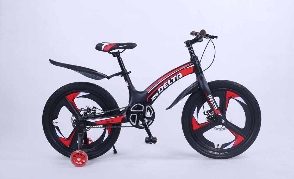 Детский велосипед Delta Prestige Maxx D 20 2022 (черный/красный, литые диски) магниевая рама, вилка и колеса - фото2