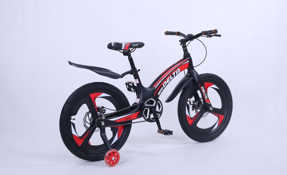 Детский велосипед Delta Prestige Maxx D 20 2022 (черный/красный, литые диски) магниевая рама, вилка и колеса - фото3