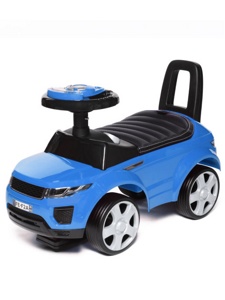 Детская машинка- Каталка Baby Care Sport car 613W New 2021 (синий) кожаное сиденье, резиновые колеса - фото