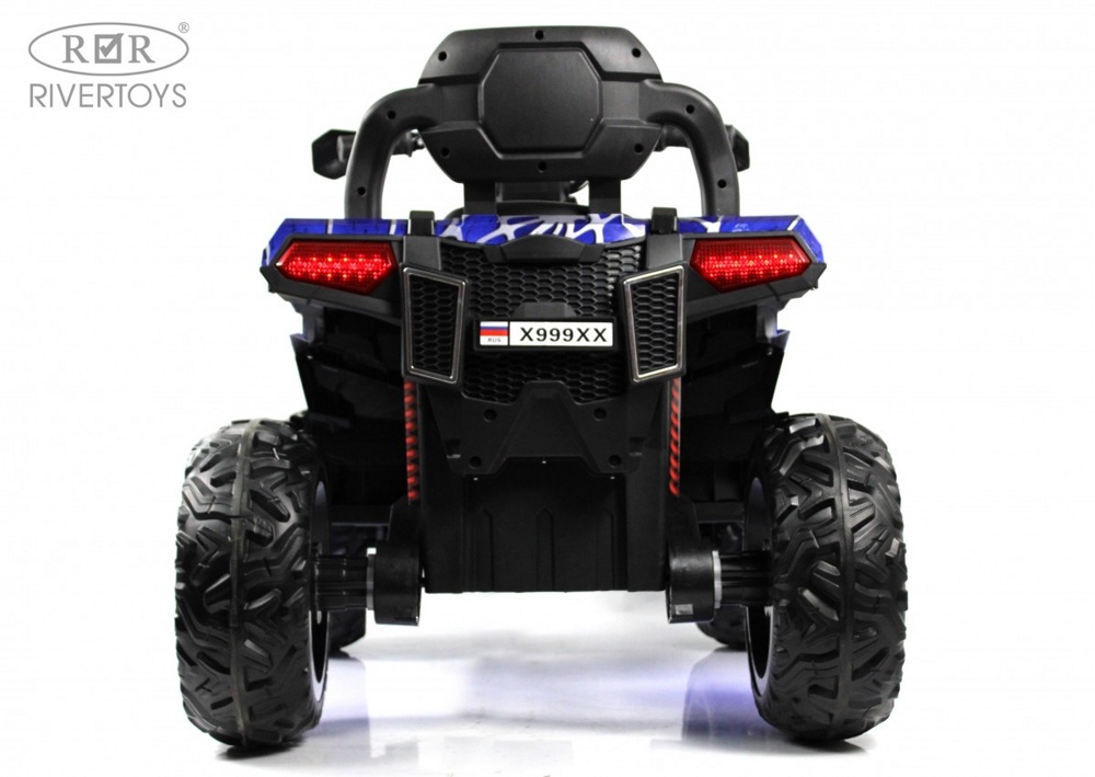 Детский электроквадроцикл RiverToys X999XX (синий спайдер) 4WD Полноприводный - фото6