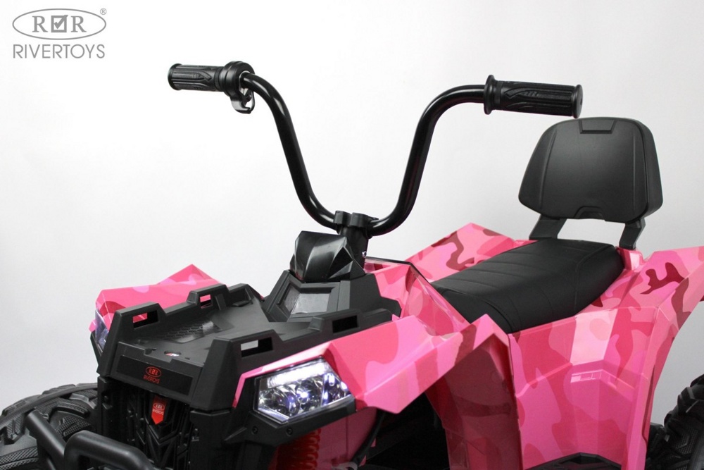 Детский квадроцикл RiverToys A111AA 4WD (розовый камуфляж) Полноприводный - фото3