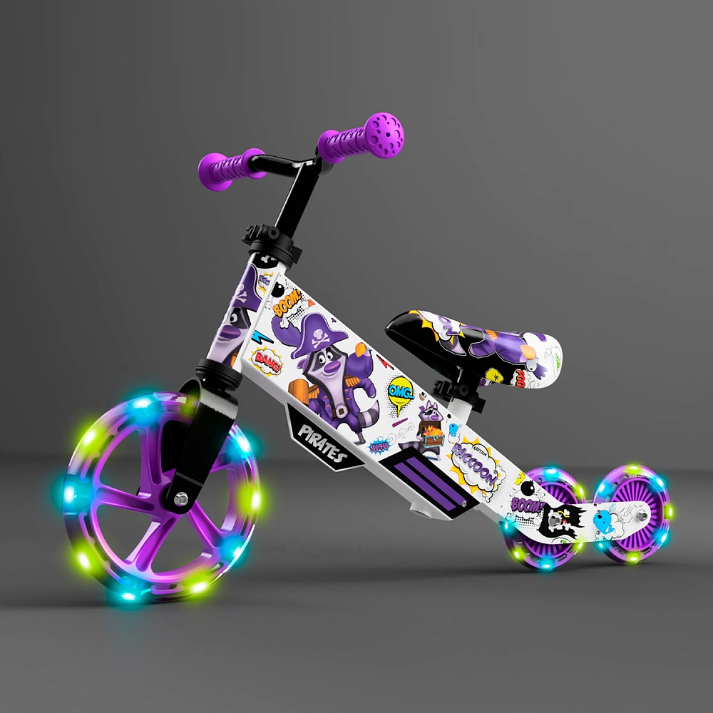 Детский беговел Small Rider Turbo Bike (фиолетовый) светящиеся колеса трансформер
