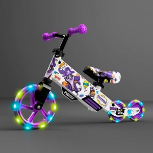 Детский беговел Small Rider Turbo Bike (фиолетовый) светящиеся колеса трансформер - фото