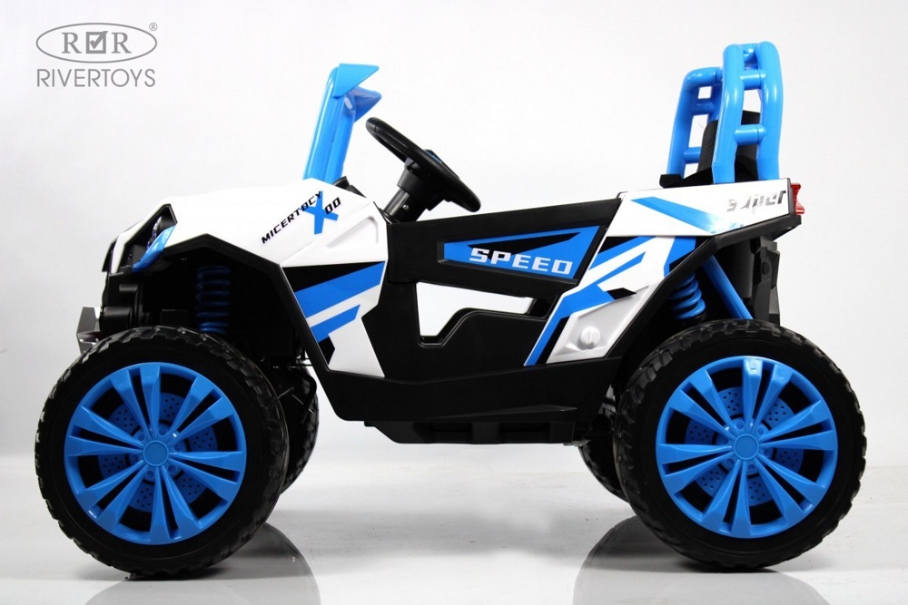 Детский электромобиль RiverToys F888FF 4WD (синий) - фото2