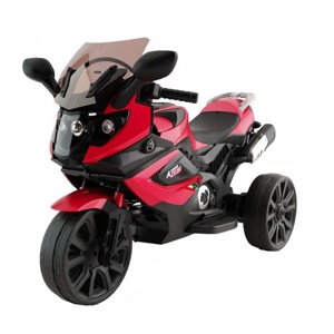 Детский электромобиль, мотоцикл RiverToys K444KK (красный) трицикл - фото