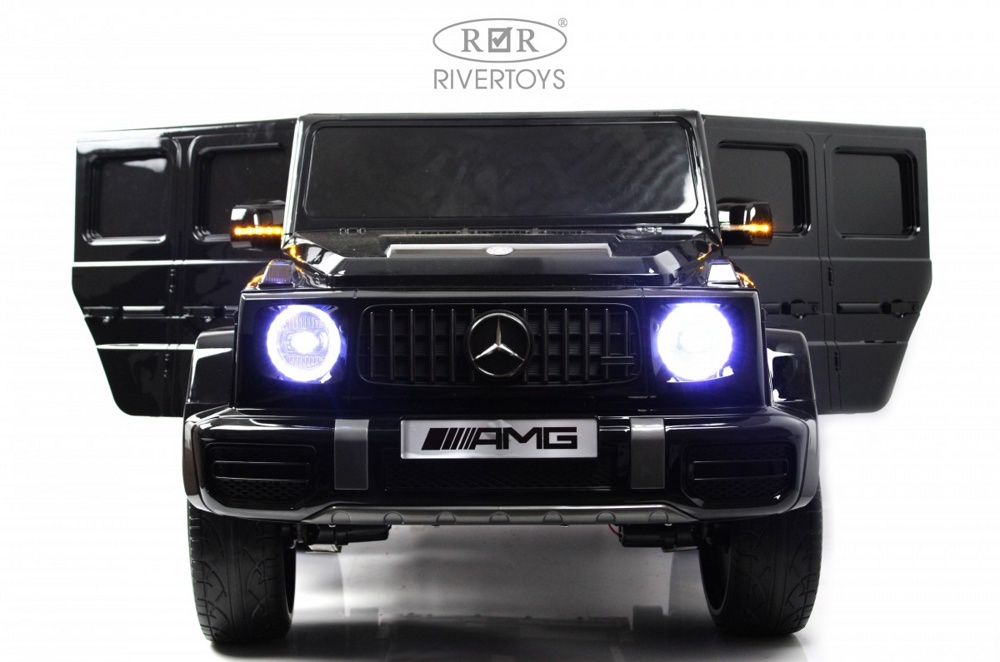 Детский электромобиль RiverToys Mercedes-AMG G63 G111GG (черный) 24V Двухместный Полноприводный Лицензия - фото2