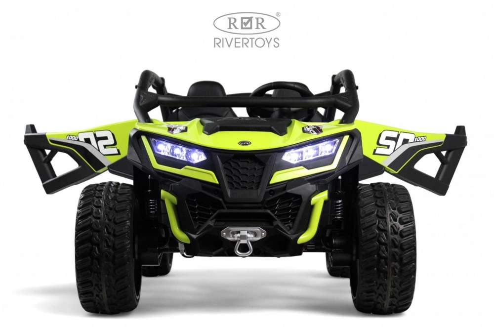 Детский электромобиль RiverToys C555CC (зелёный) Buggy Двухместный Полноприводный - фото2