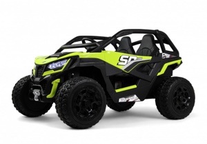 Детский электромобиль RiverToys C555CC (зелёный) Buggy Двухместный Полноприводный - фото