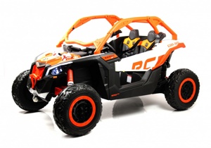 Детский электромобиль RiverToys BRP Can-Am Maverick Y111YY (оранжевый) Лицензия Двухместный Полноприводный - фото
