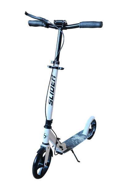 Складной самокат двухколесный Slider IT103W (белый) с ручным тормозом - фото1 Складной самокат двухколесный Slider IT103W (белый) с ручным тормозом - фото1