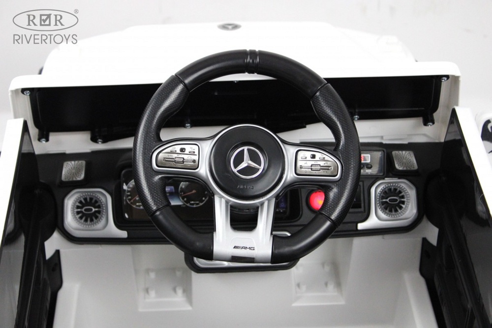 Детский электромобиль RiverToys Mercedes-Benz G63 O111OO (белый) Лицензия - фото4