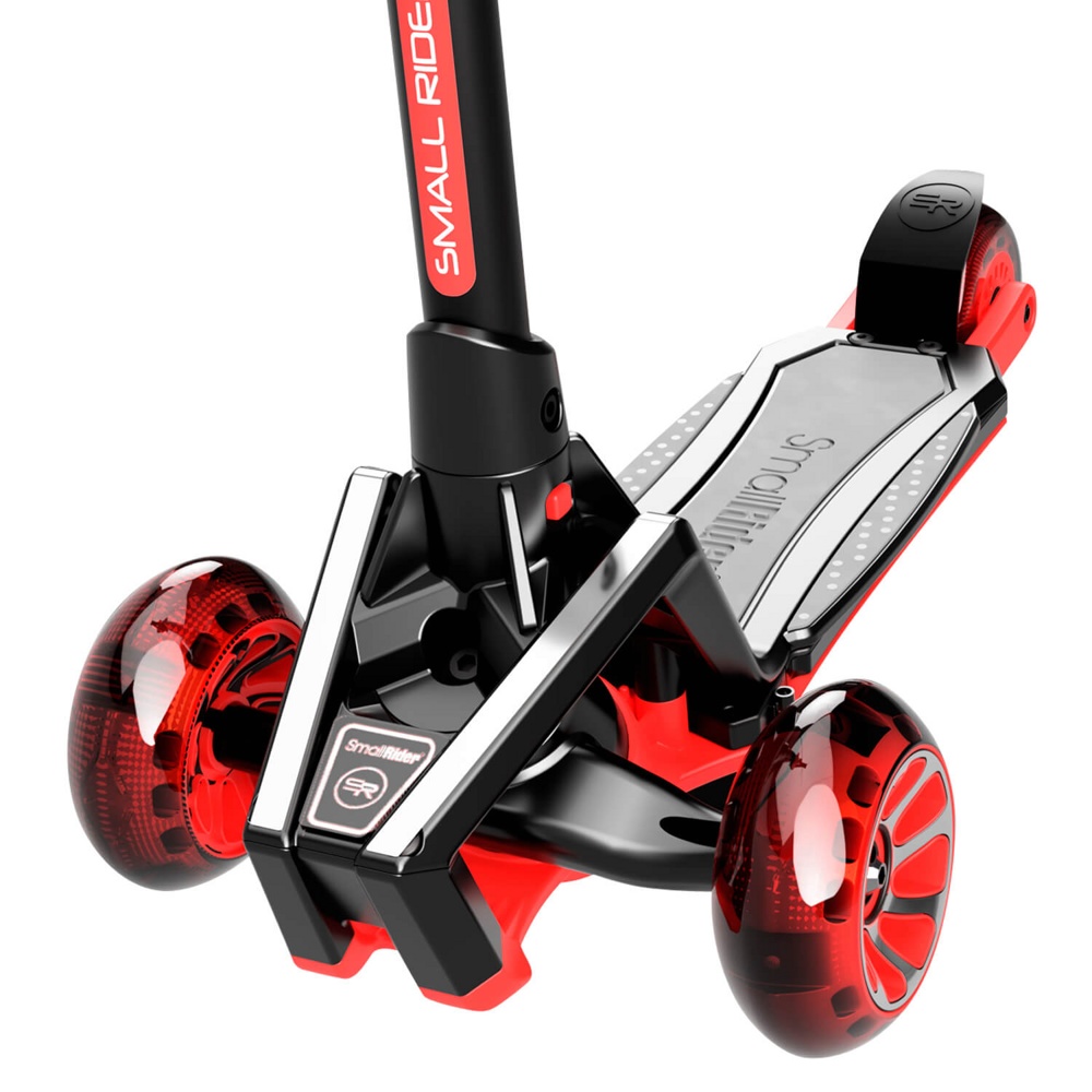 Детский трехколесный самокат Small Rider Premium Pro 3 (красный) рев мотора, светящиеся колеса и платформа - фото2