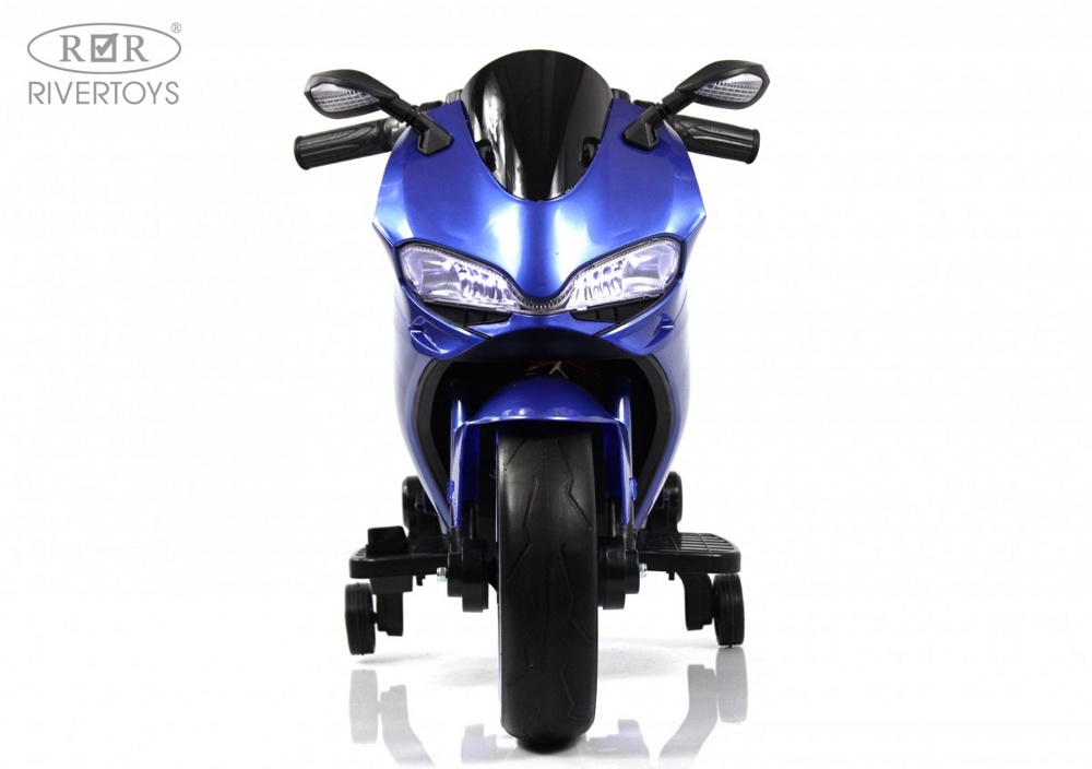 Детский электромотоцикл RiverToys X003XX (синий глянец) - фото2