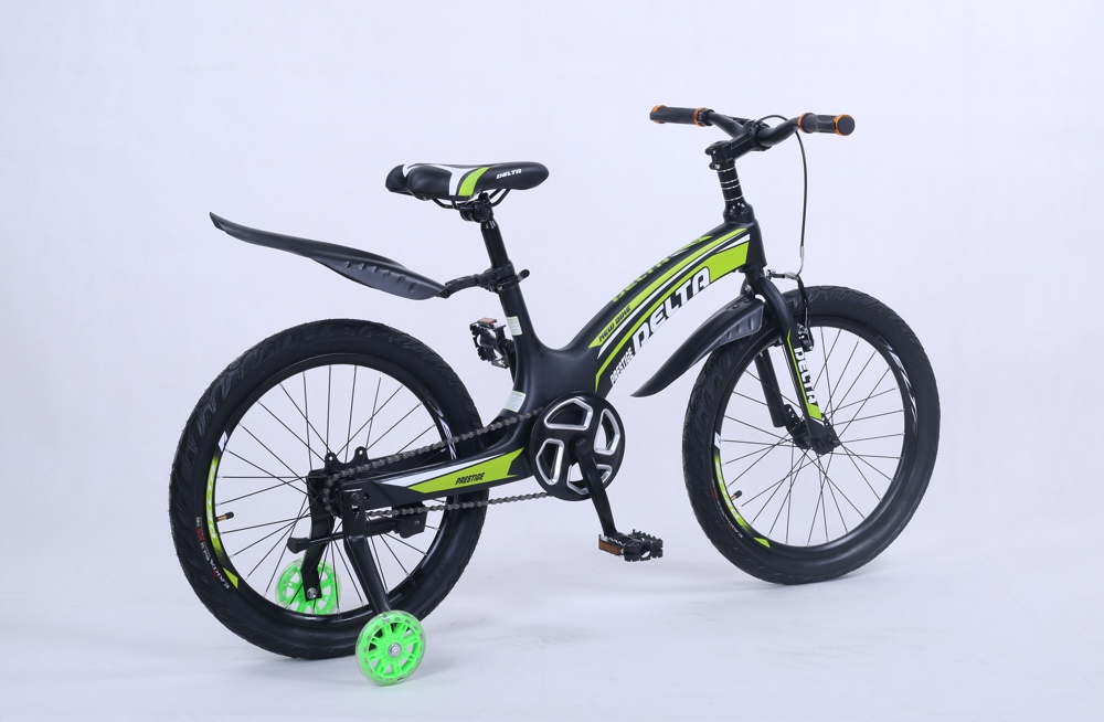 Детский велосипед Delta Prestige Maxx 20 2022 (черный/зеленый) спицы, магниевая рама - фото3
