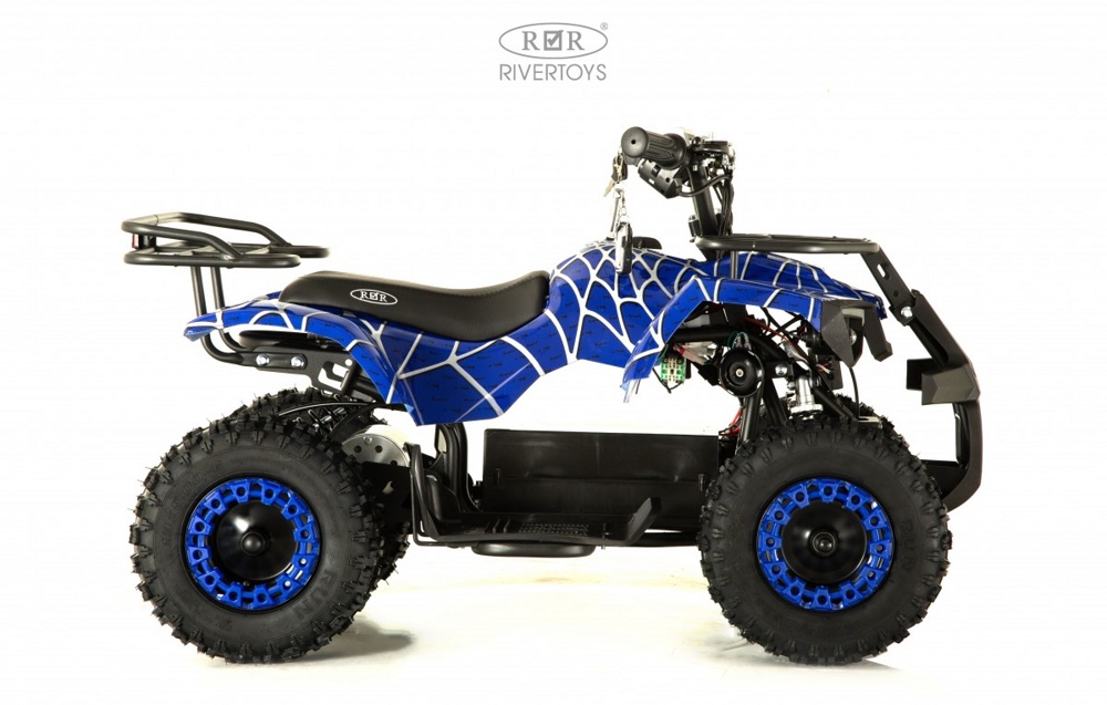 Детский электроквадроцикл RiverToys Tiki (синий Spider) скорость 20 км/ч, нагрузка до 65 кг. - фото2