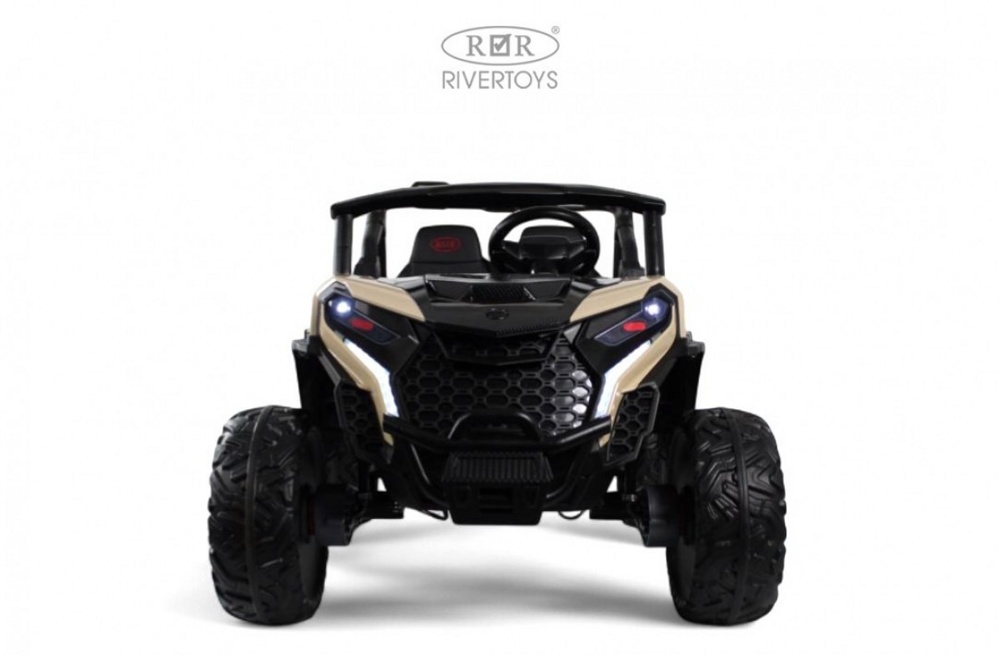 Детский электромобиль RiverToys K555KK 4WD 24V (белый) Buggy Полноприводный Двухместный - фото2