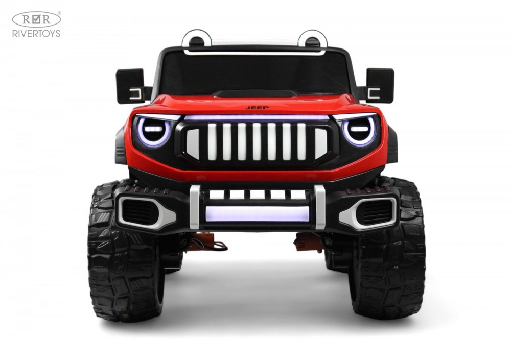 Детский электромобиль RiverToys E007EE (красный) Полноприводный Jeep Rubicon - фото2