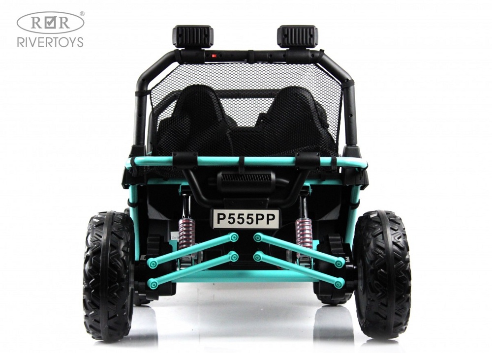 Детский электромобиль RiverToys Buggy P555PP (светло-зеленый) Двухместный с пультом - фото3