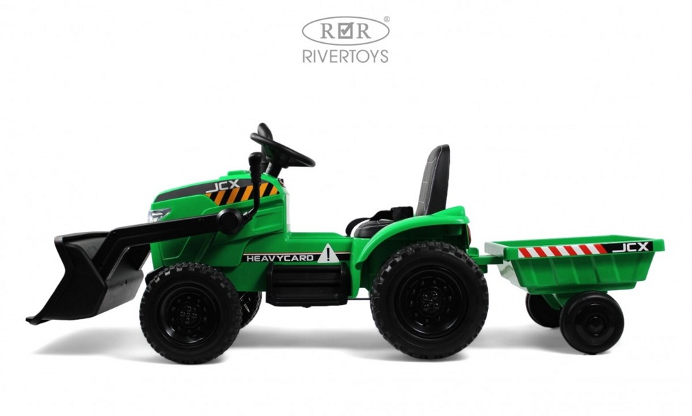 Детский электромобиль трактор-погрузчик RiverToys T333TT (зелёный) - фото2