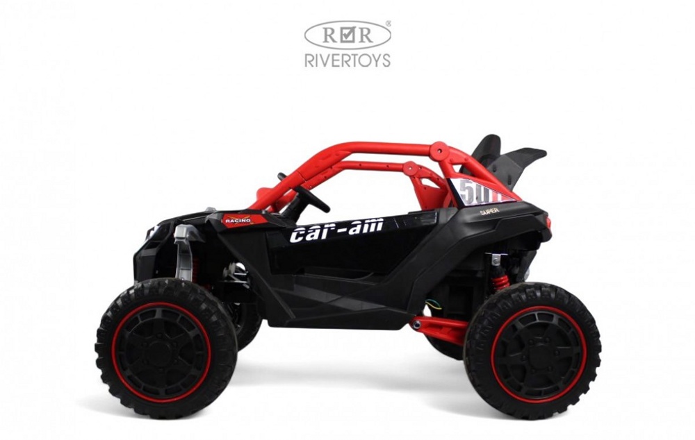 Детский электромобиль RiverToys Z707ZZ (черно-красный) - фото2