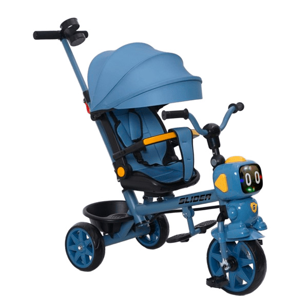 Велосипед трехколесный с ручкой Slider IT129B (синий) - фото1 Велосипед трехколесный с ручкой Slider IT129B (синий) - фото1