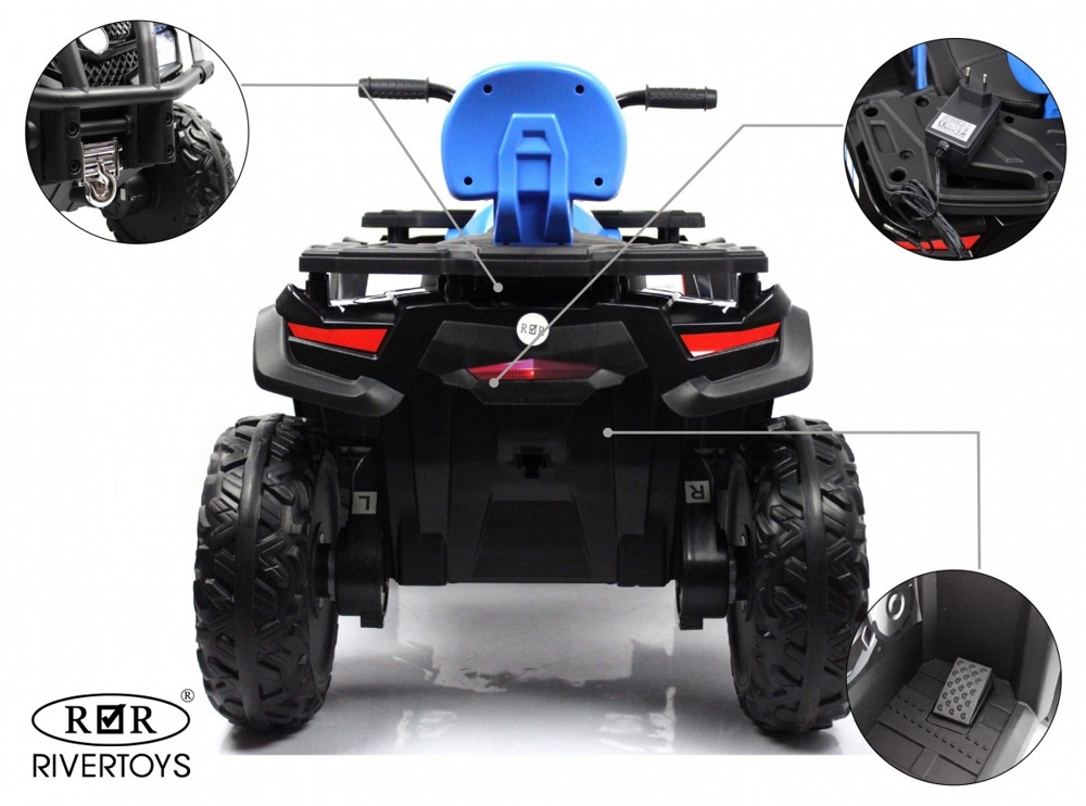 Детский электроквадроцикл RiverToys T001TT 4WD (синий) - фото4