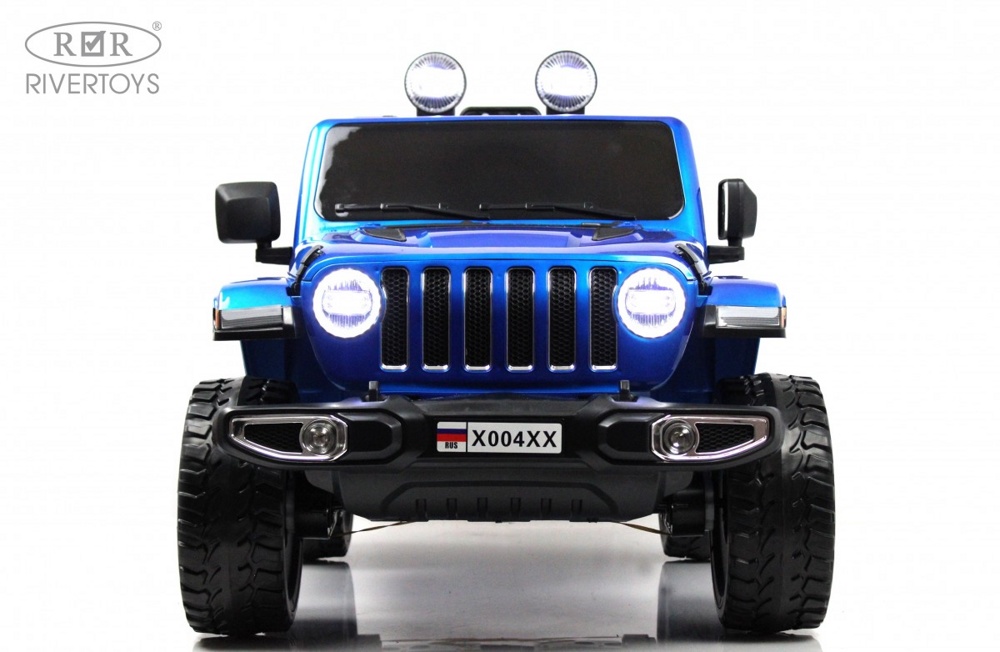 Детский электромобиль RiverToys X004XX (синий глянец) Полноприводный - фото2