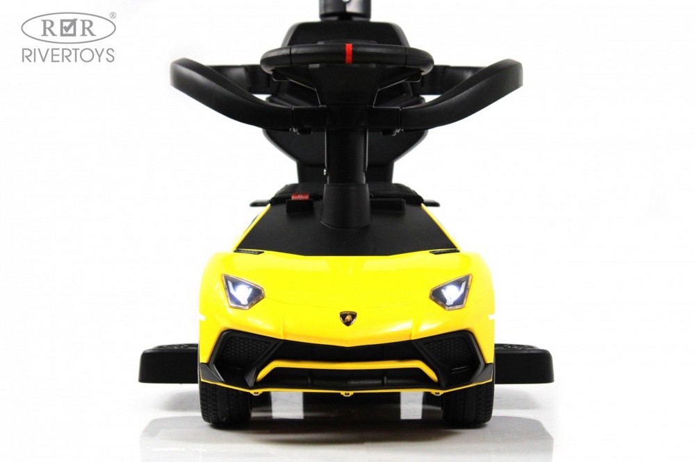 Детский толокар RiverToys M555MM-M (жёлтый) Lamborghini Aventador SV - фото2