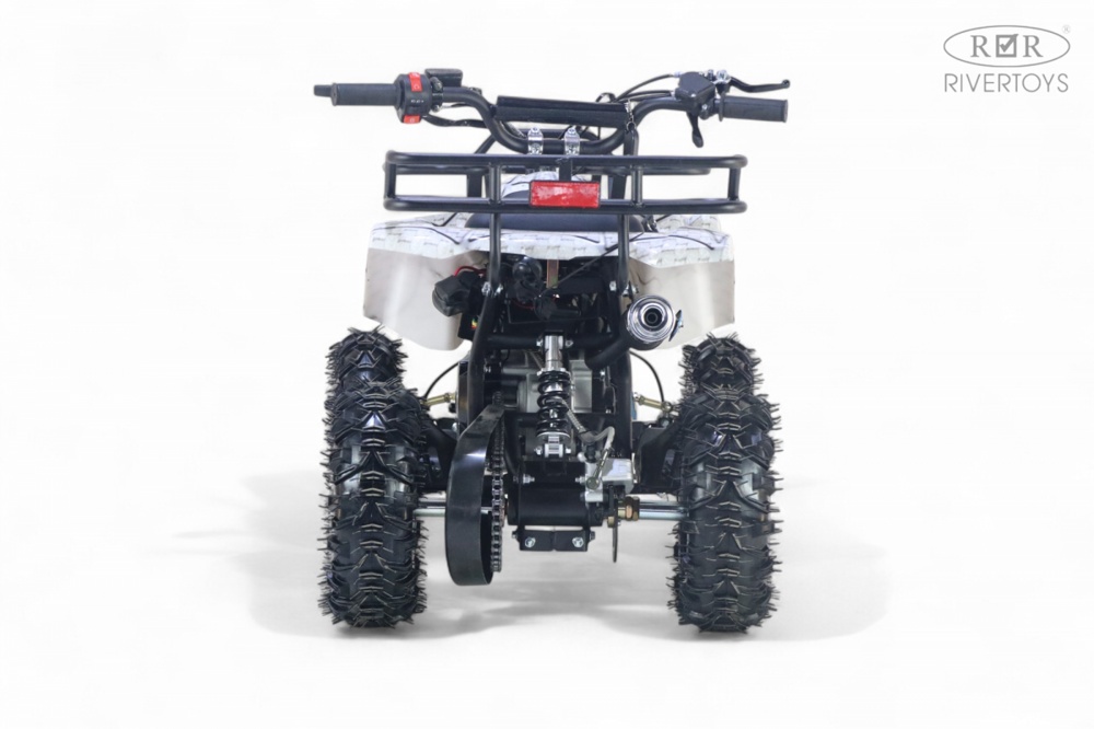 Детский квадроцикл RiverToys TIGER (белый спайдер) Бензиновый - фото3