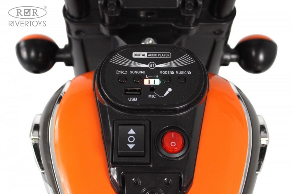 Детский электромотоцикл RiverToys G500GG (оранжевый) - фото2