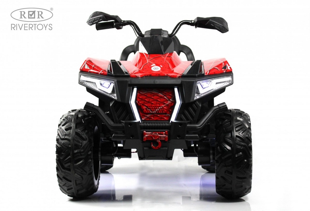 Детский электроквадроцикл RiverToys X999XX (красный спайдер) 4WD Полноприводный - фото2