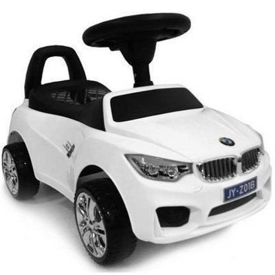 Детская машинка-каталка, толокар RiverToys BMW JY-Z01B (белый/черный)