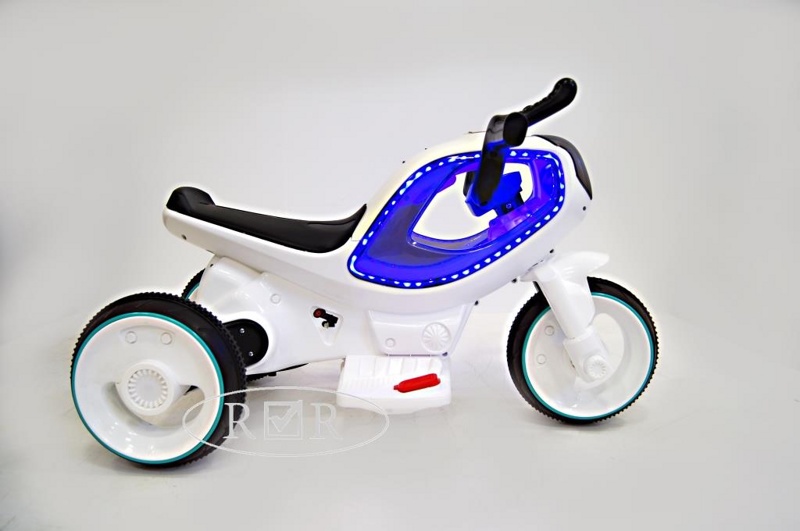 Детский электромобиль, мотоцикл RiverToys HC-1388 (белый) - фото3