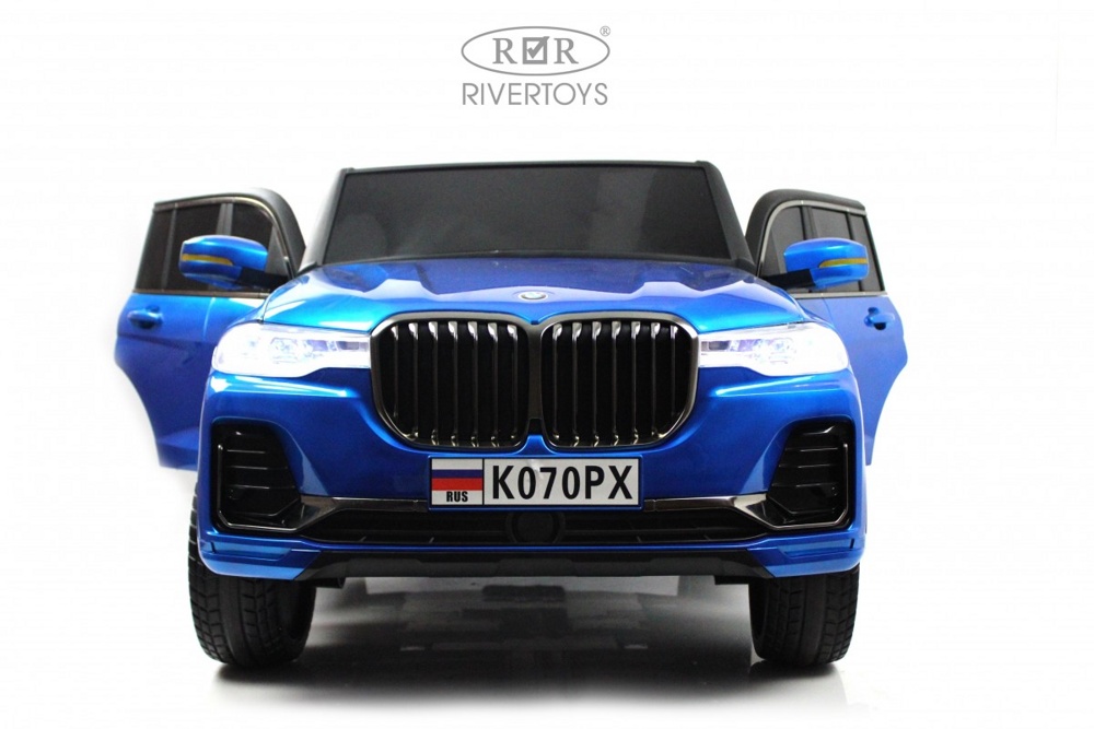 Детский электромобиль RiverToys K070PX (синий глянец) BMW Полноприводный Двухместный - фото2