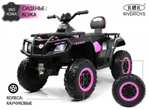 Детский электроквадроцикл RiverToys T001TT 4WD (розовый) - фото