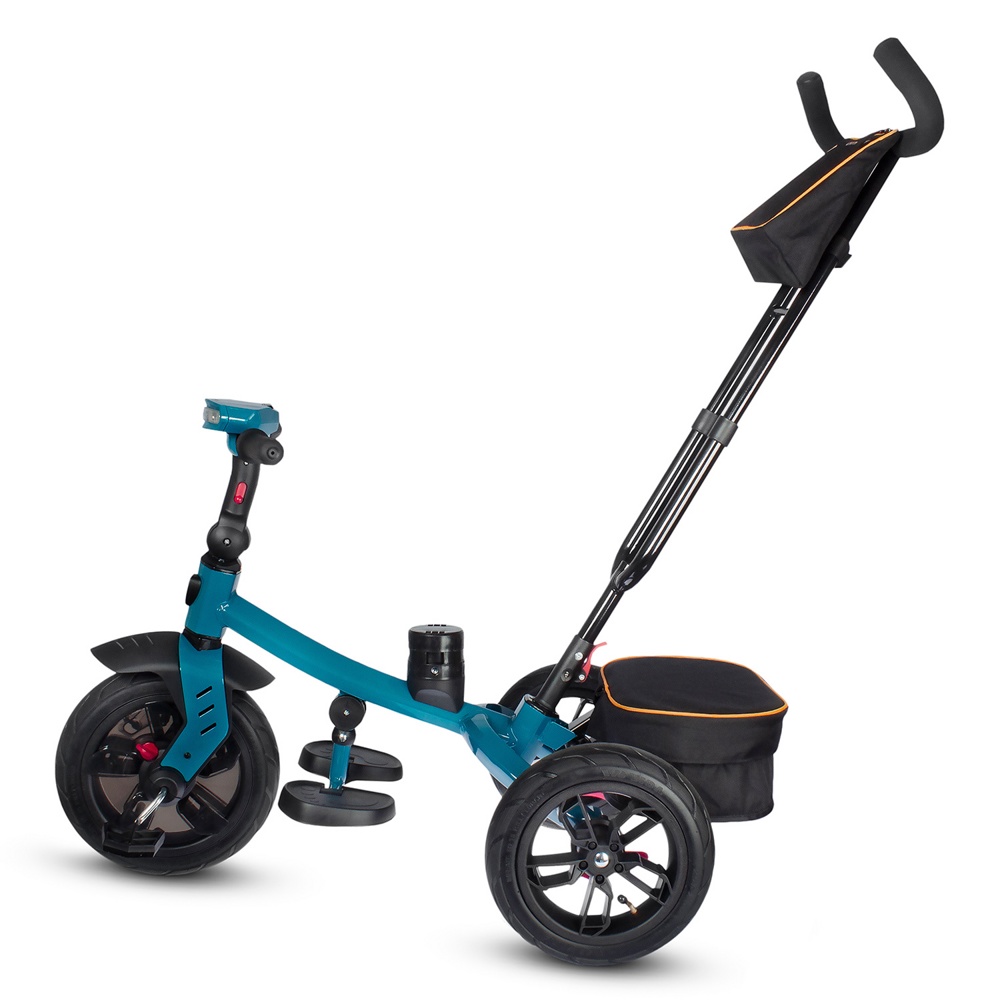 Детский трехколесный велосипед City-Ride Котик CR-B3-11NA (синий) Складной руль, поворот.сиденье, фара свет/звук, надув. колеса 12/10, свобод. ход - фото5