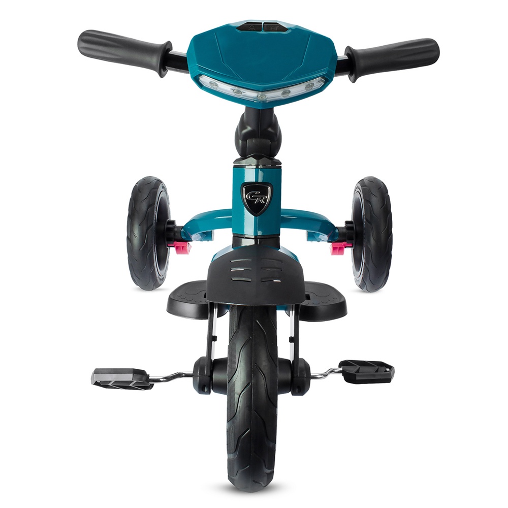 Детский трехколесный велосипед City-Ride Котик CR-B3-11NA (синий) Складной руль, поворот.сиденье, фара свет/звук, надув. колеса 12/10, свобод. ход - фото4