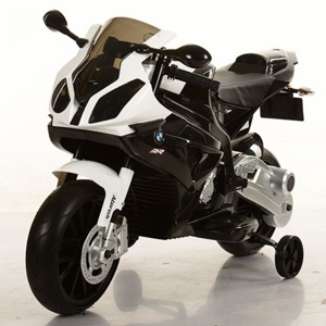 Детский Электромобиль, мотоцикл RiverToys BMW S1000RR JT528 (черный) - фото