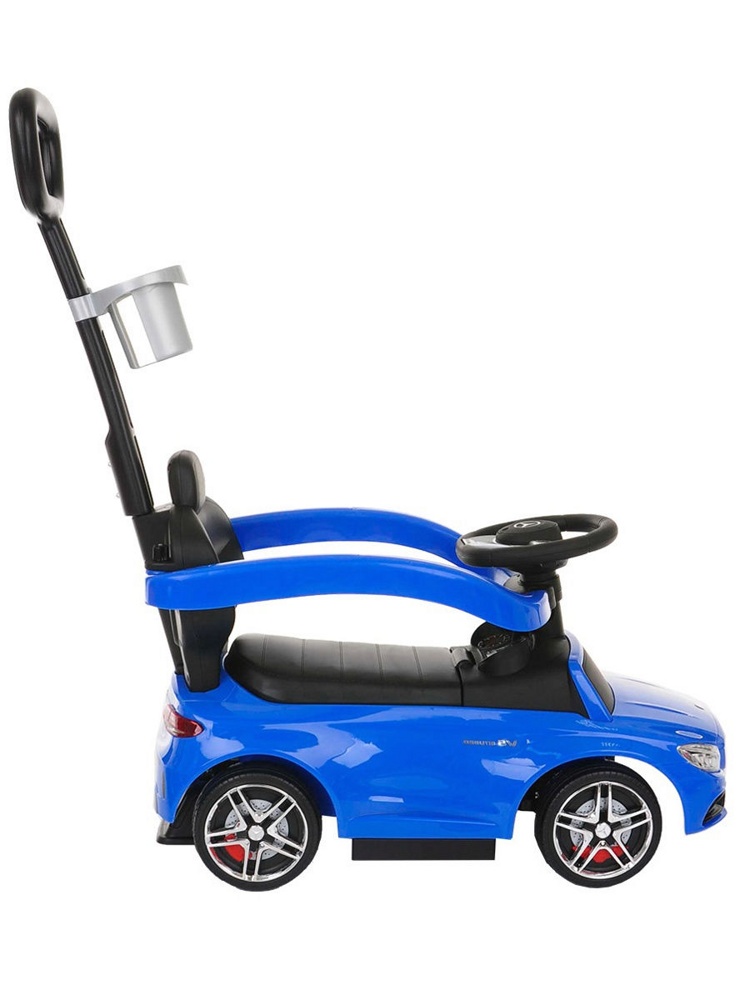 Детская машинка каталка Baby Care AMG C63 Coupe (639 синий) кожаное сиденье резиновые колеса Лицензия - фото6
