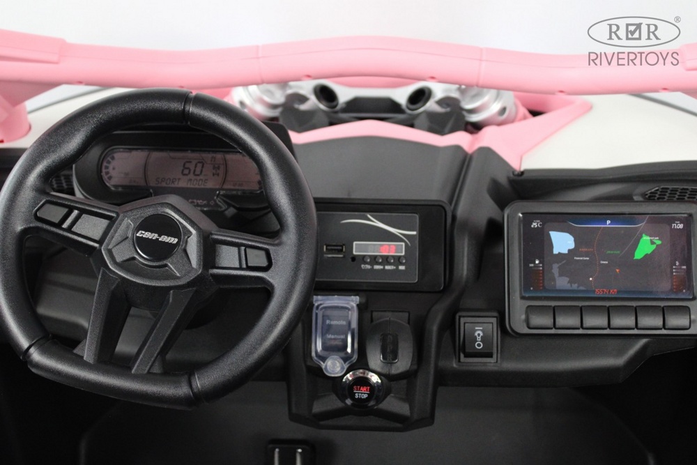 Детский электромобиль RiverToys BRP Can-Am Maverick Y111YY (светло-розовый) - фото4