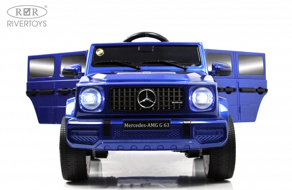 Детский электромобиль RiverToys Mercedes-Benz G63 O111OO (синий глянец) Лицензия - фото3