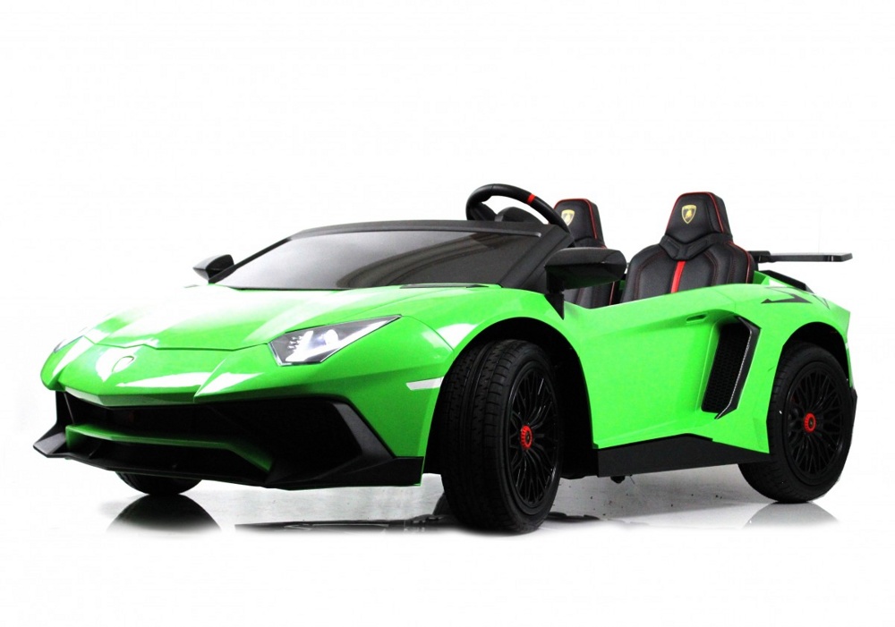 Детский электромобиль RiverToys Lamborghini Aventador SV M777MM (зеленый) Лицензия Двухместный - фото2
