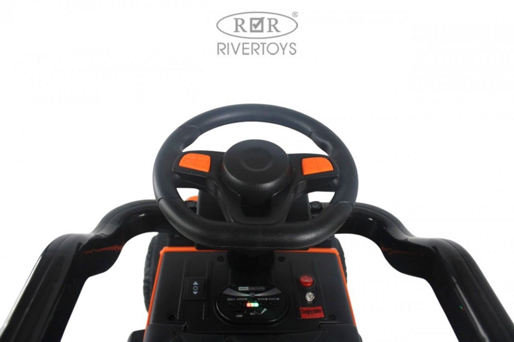 Детский электромобиль RiverToys G009GG (серый) - фото3