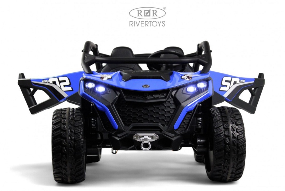 Детский электромобиль RiverToys C777CC (синий) Buggy Двухместный Полноприводный - фото3