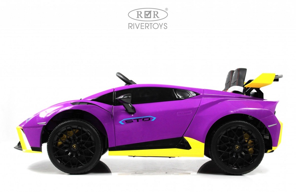 Детский электромобиль RiverToys Lamborghini Huracan STO E888EE (желто-фиолетовый) - фото6