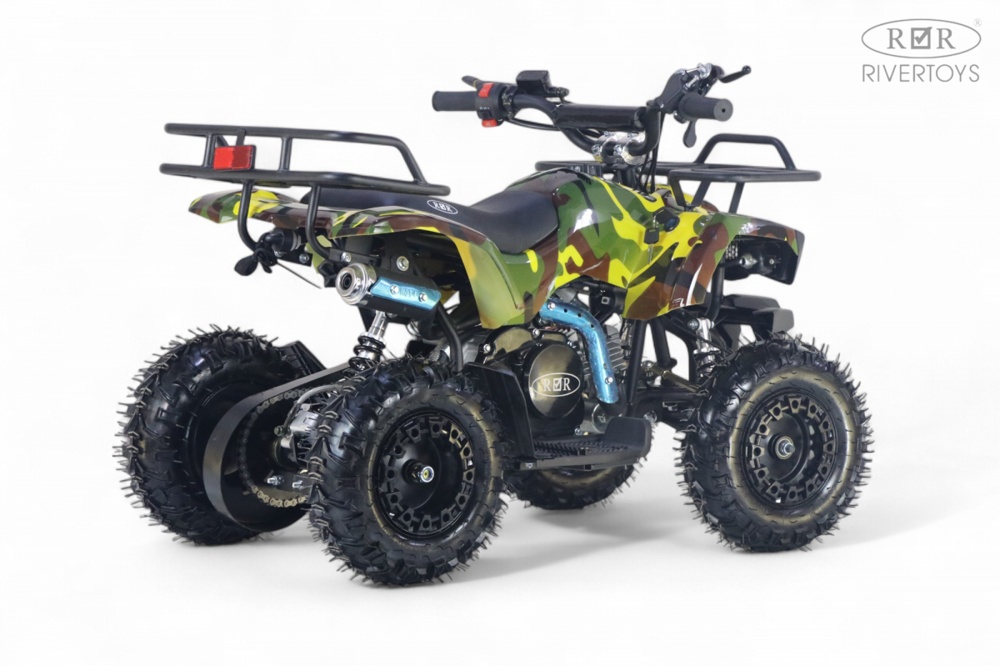 Детский квадроцикл RiverToys TIGER (желтый камуфляж) Бензиновый - фото4
