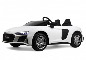 Детский электромобиль RiverToys Audi R8 M333MM (белый) Лицензионная модель Двухместный До 100 кг. Скорость до 14 км/ч - фото