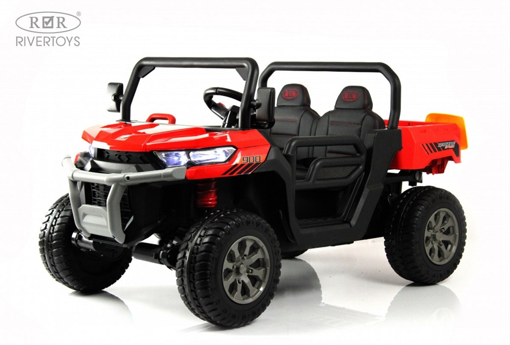 Детский электромобиль RiverToys H005HH (красный) Двухместный